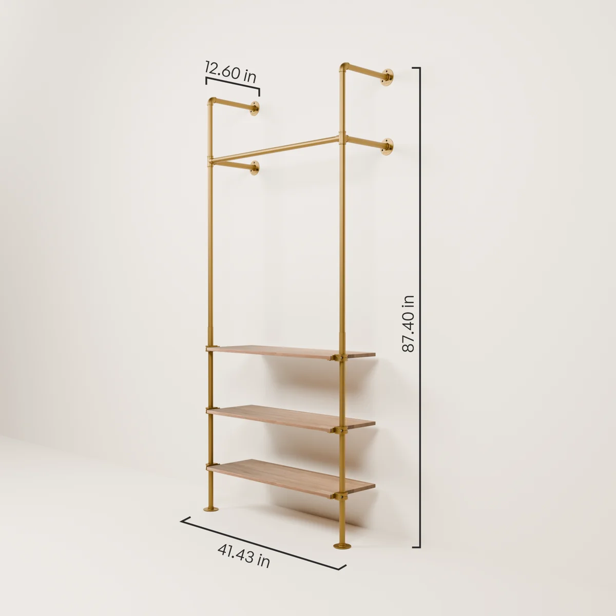 KIM 1 OAK – 3 shelves | Gold - Image 3