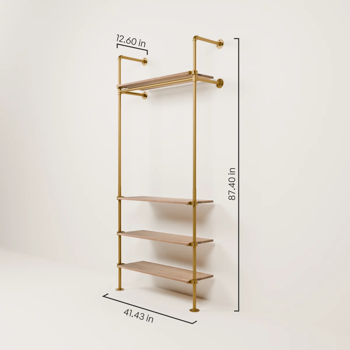 KIM 1 OAK – 4 shelves | Gold - Image 3