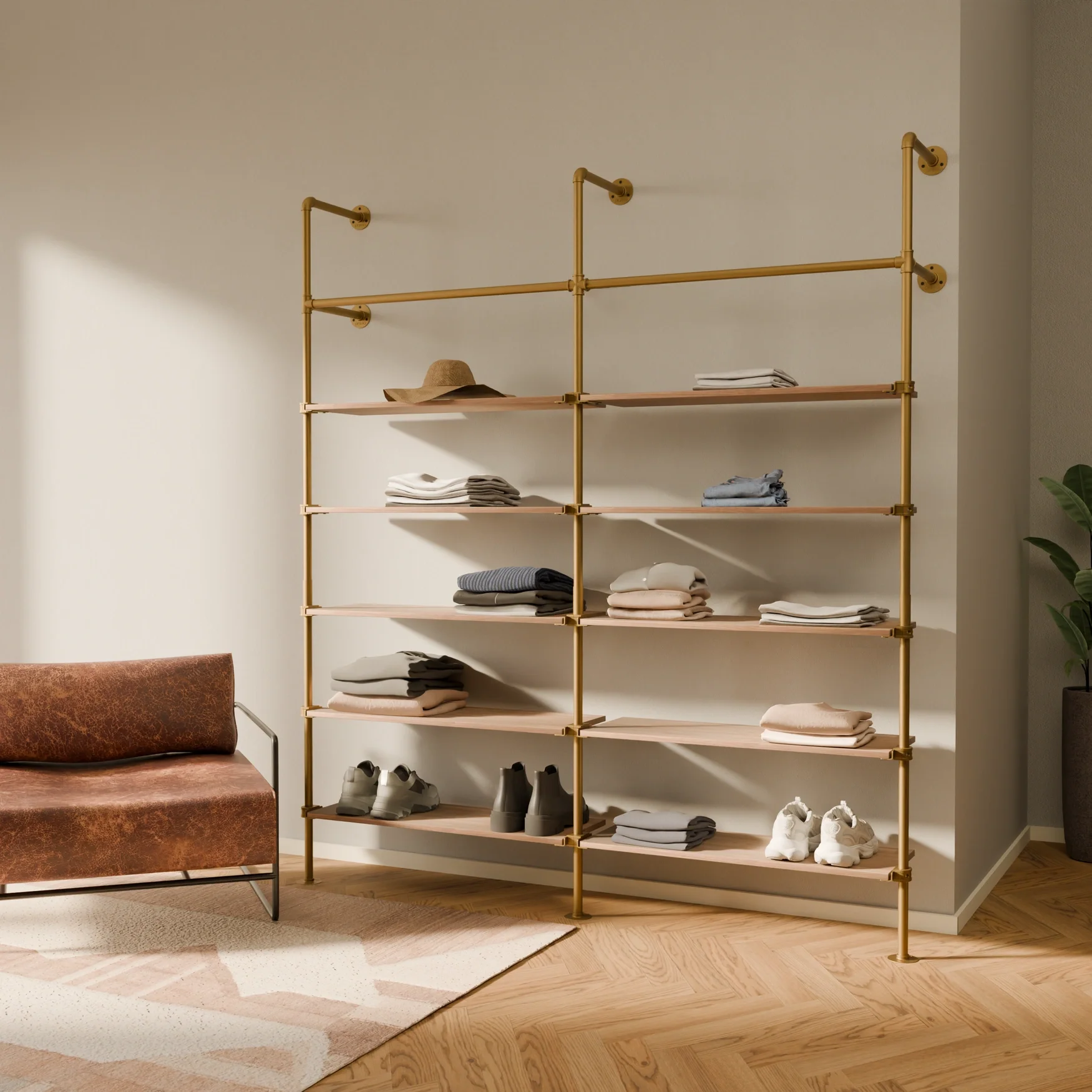 KIM 2 OAK – 10 shelves | Gold - Image 2