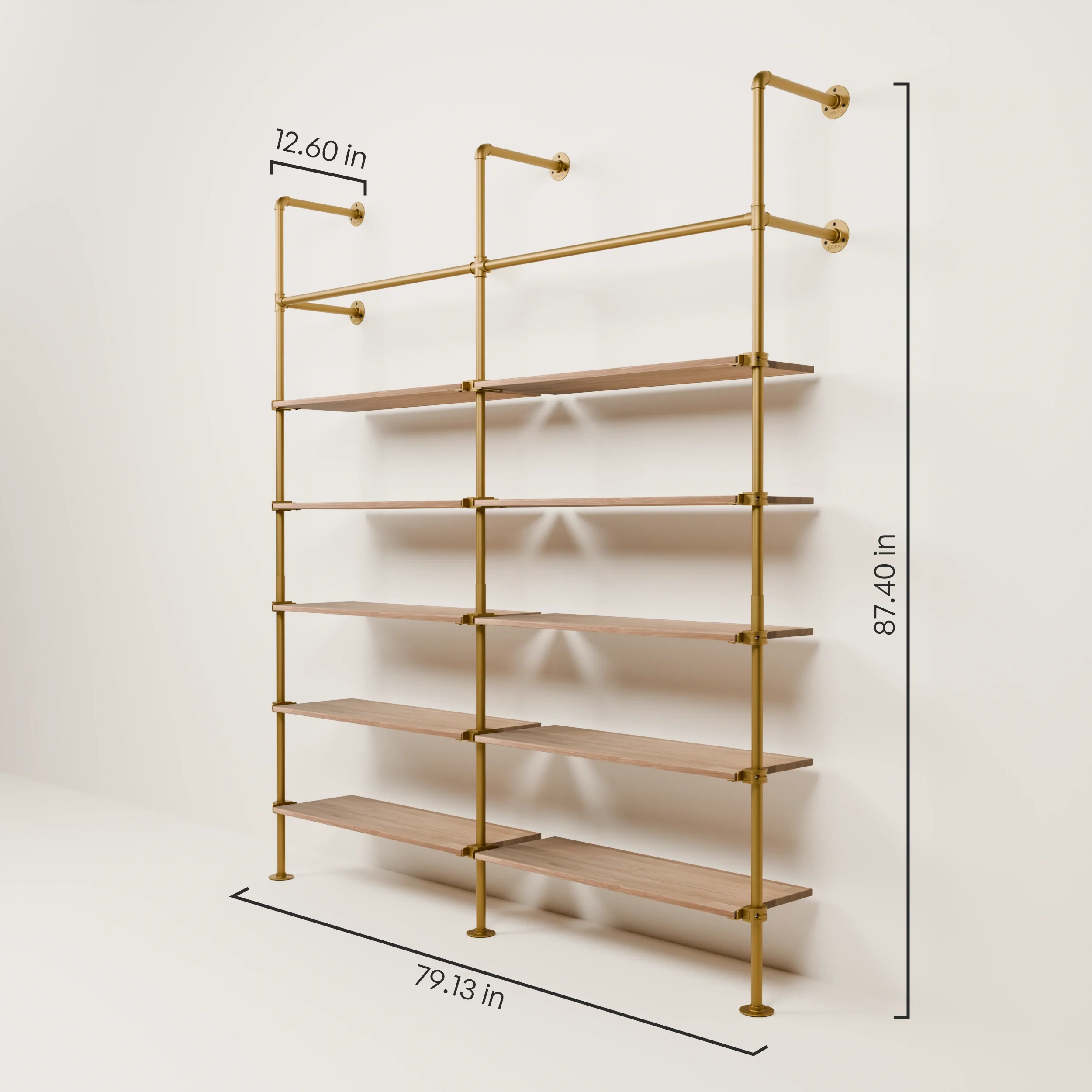 KIM 2 OAK – 10 shelves | Gold - Image 3