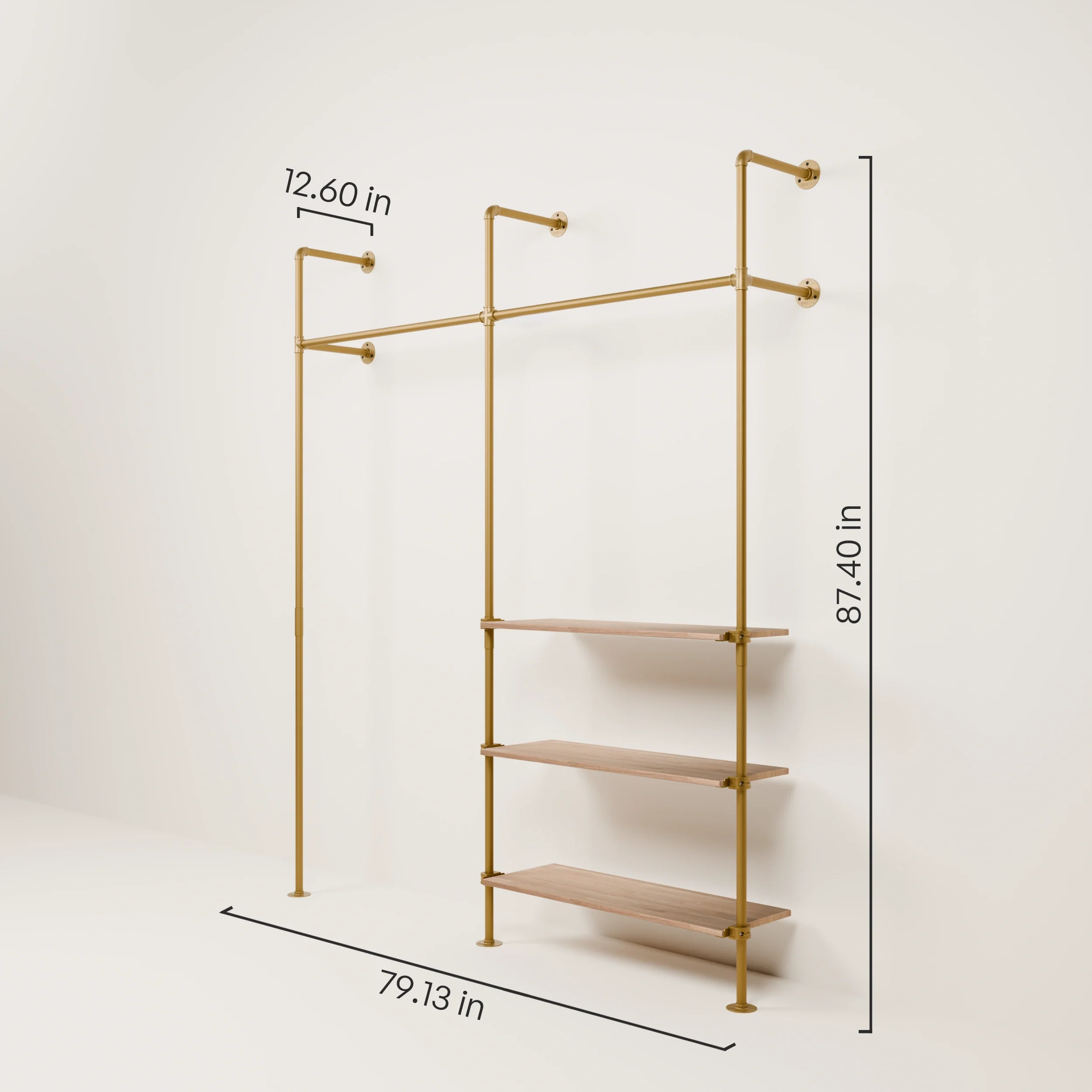 KIM 2 OAK – 3 shelves | Gold - Image 3