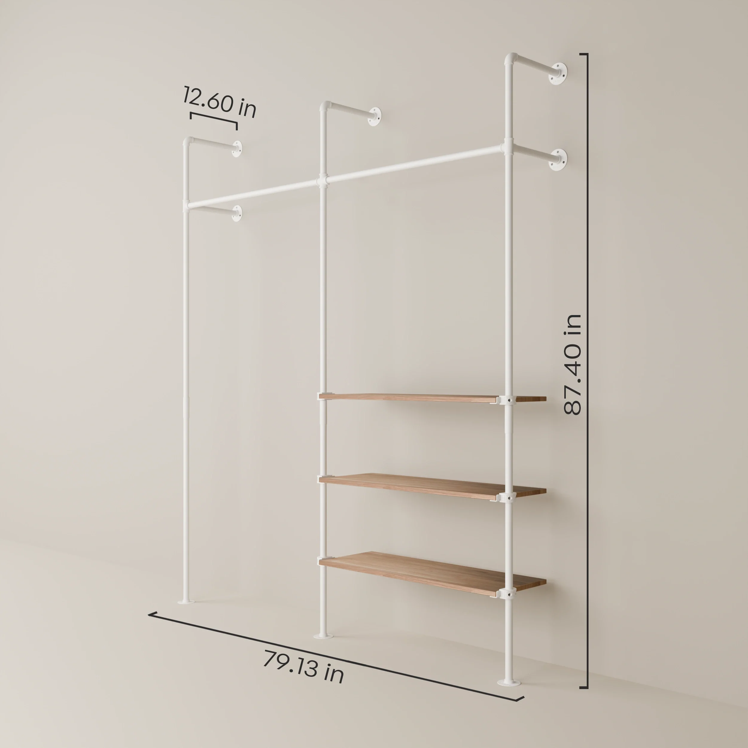KIM 2 OAK – 3 shelves | White - Image 3