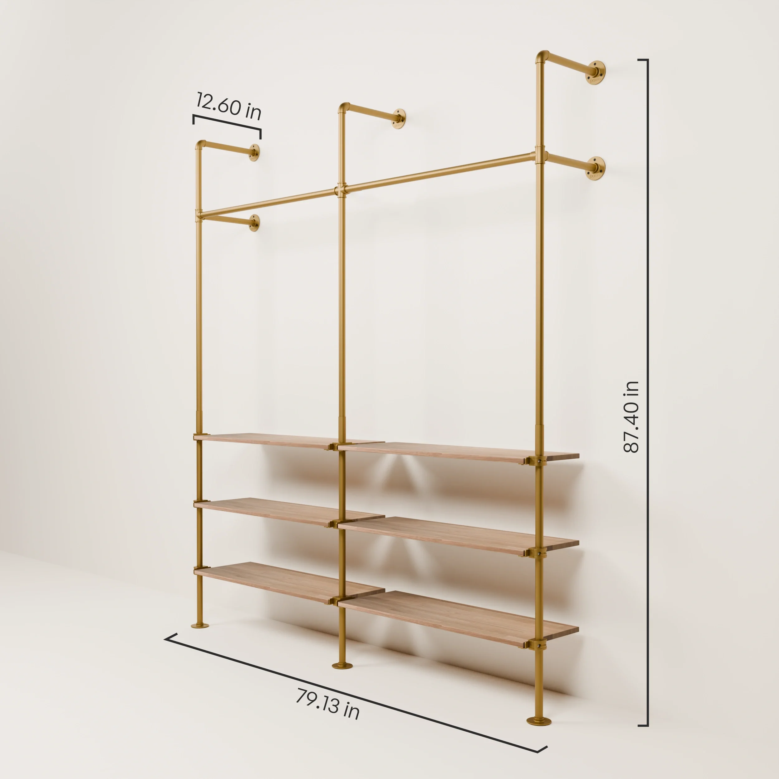 KIM 2 OAK – 6 shelves | Gold - Image 3