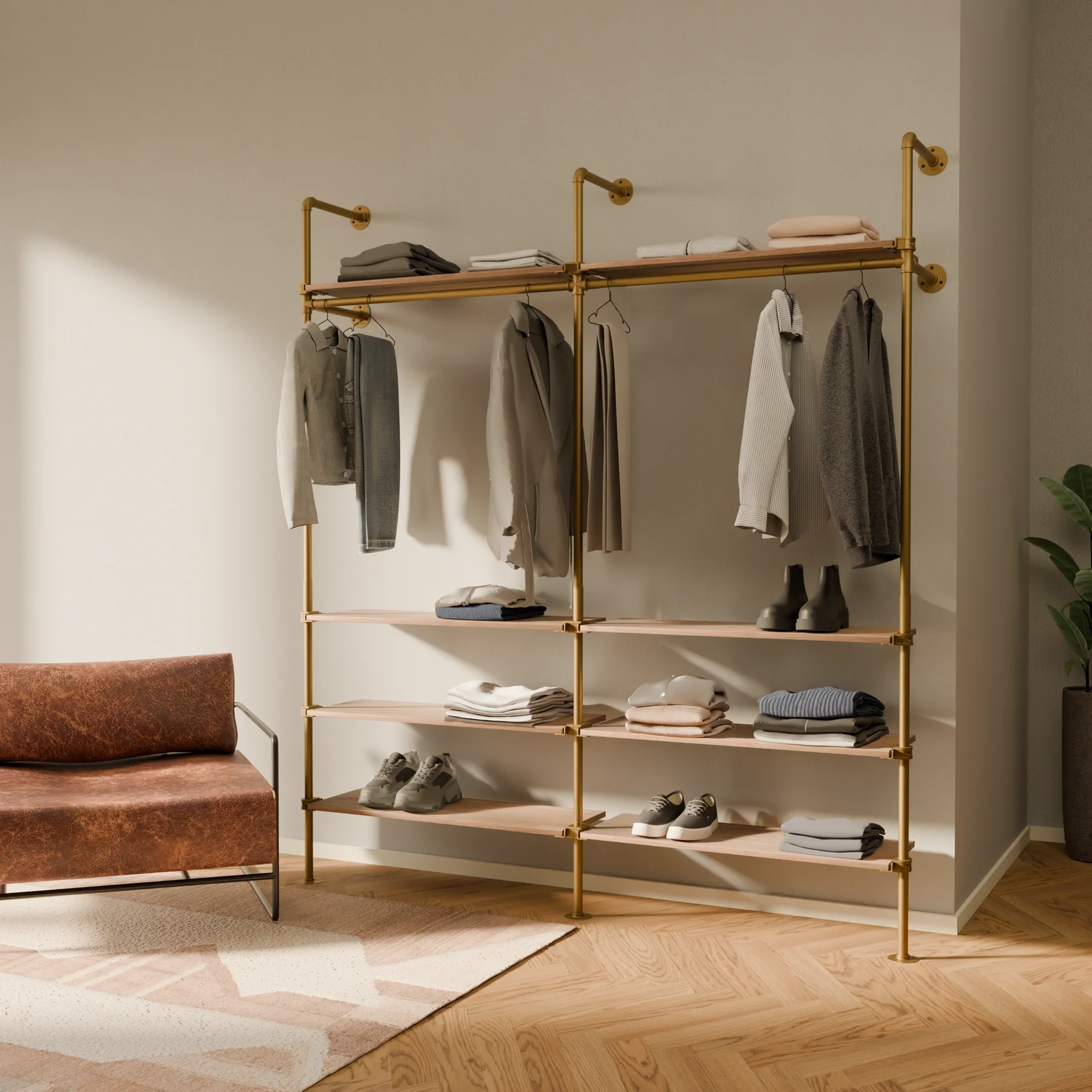 KIM 2 OAK – 8 shelves | Gold - Image 2