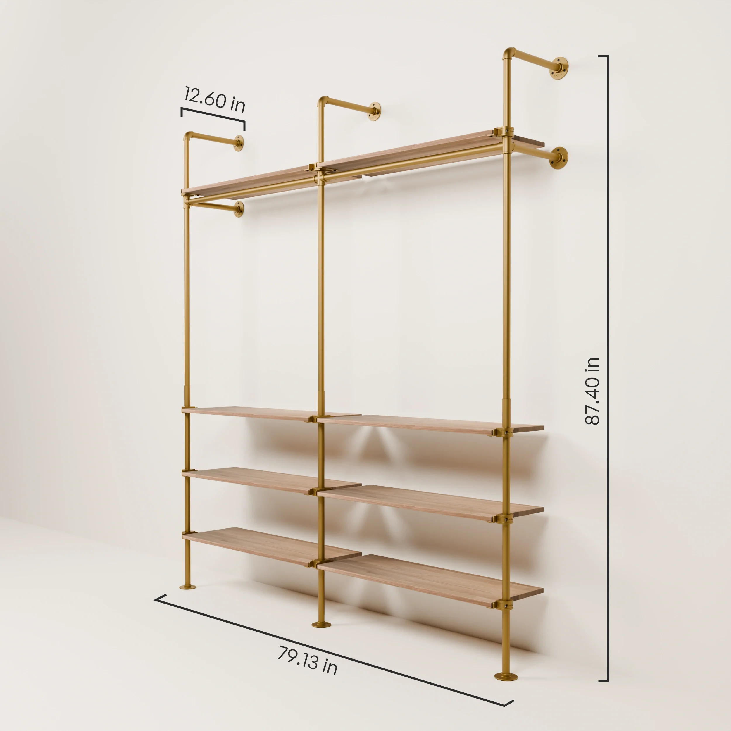 KIM 2 OAK – 8 shelves | Gold - Image 3