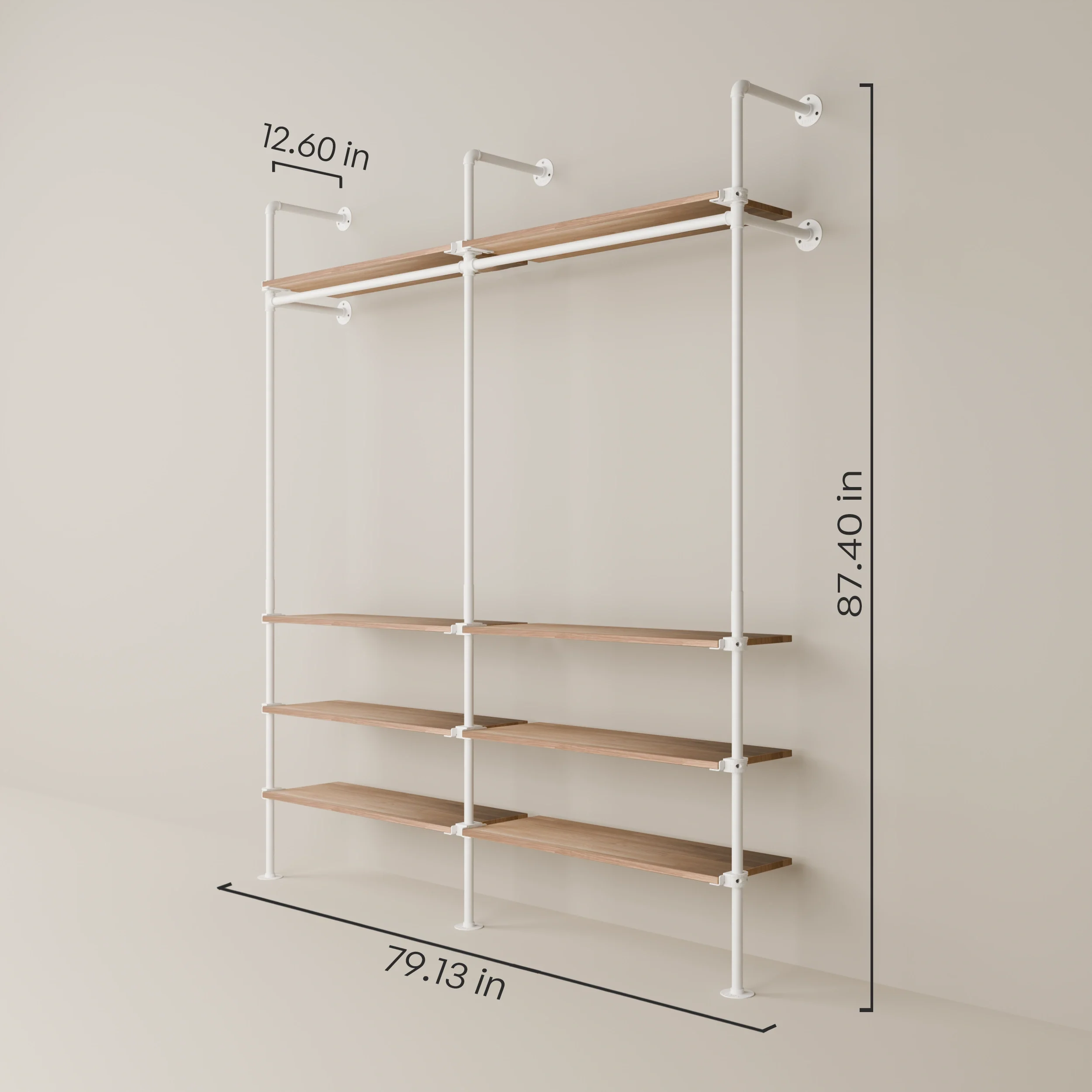 KIM 2 OAK – 8 shelves | White - Image 3