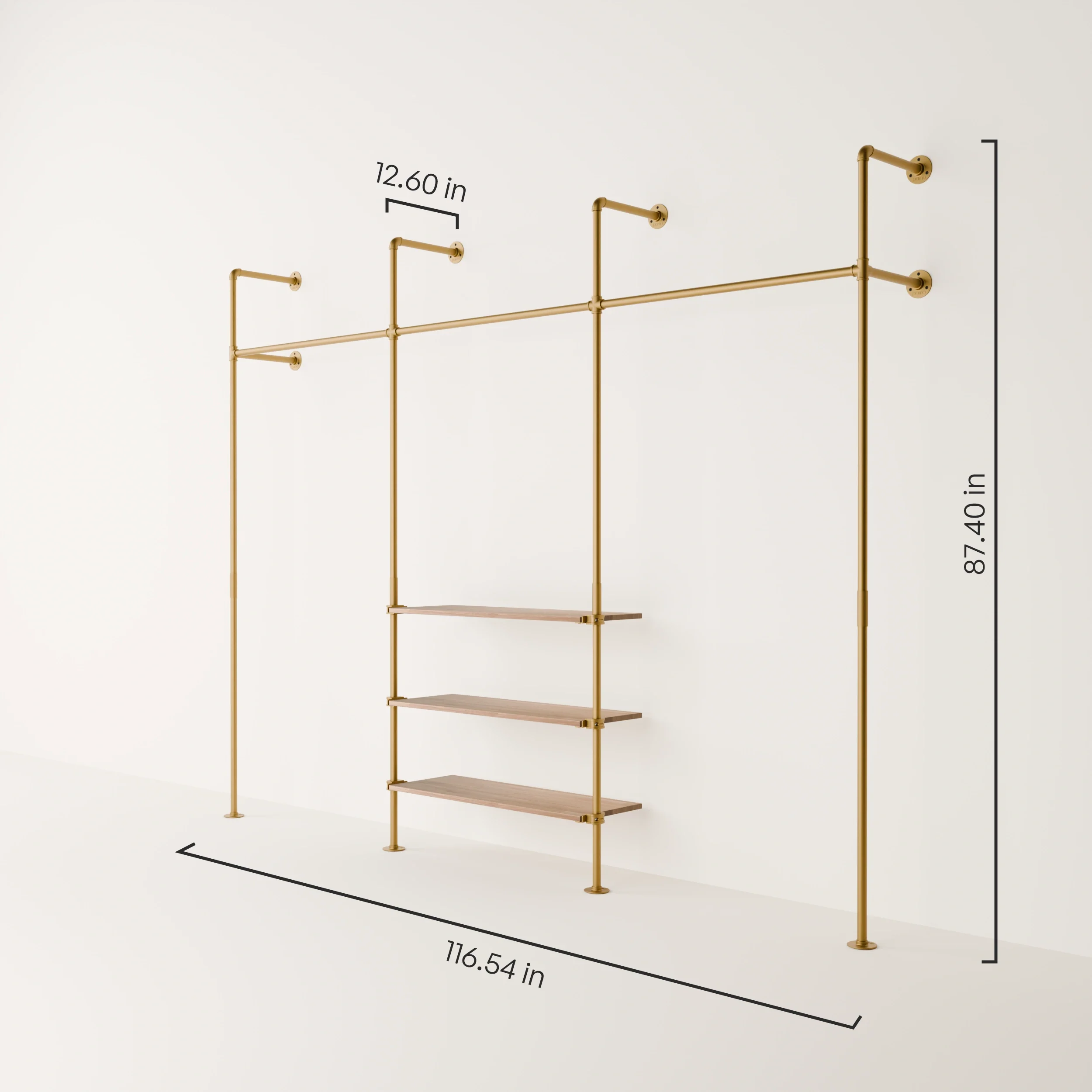 KIM 3 OAK – 3 shelves | Gold - Image 3