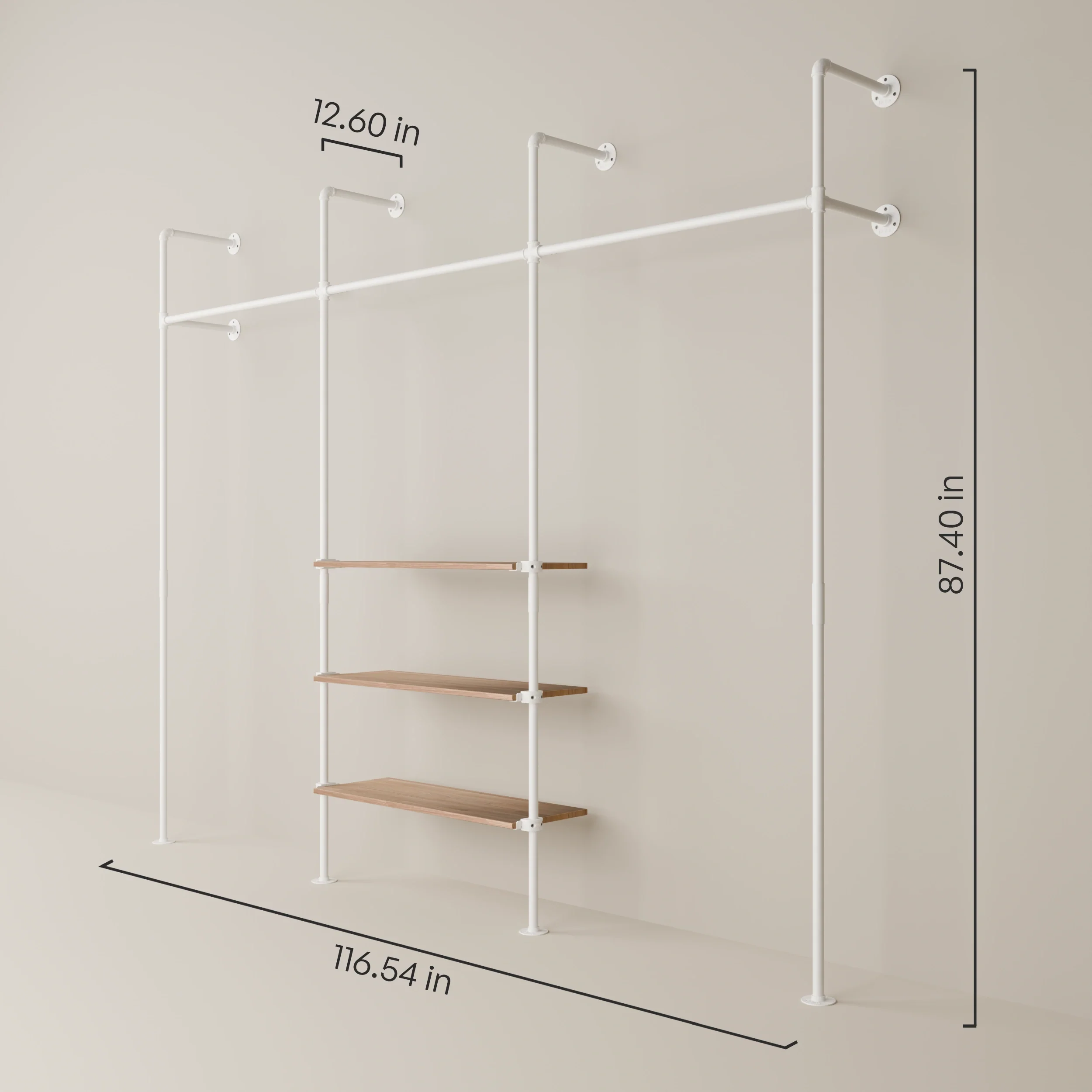 KIM 3 OAK – 3 shelves | White - Image 3