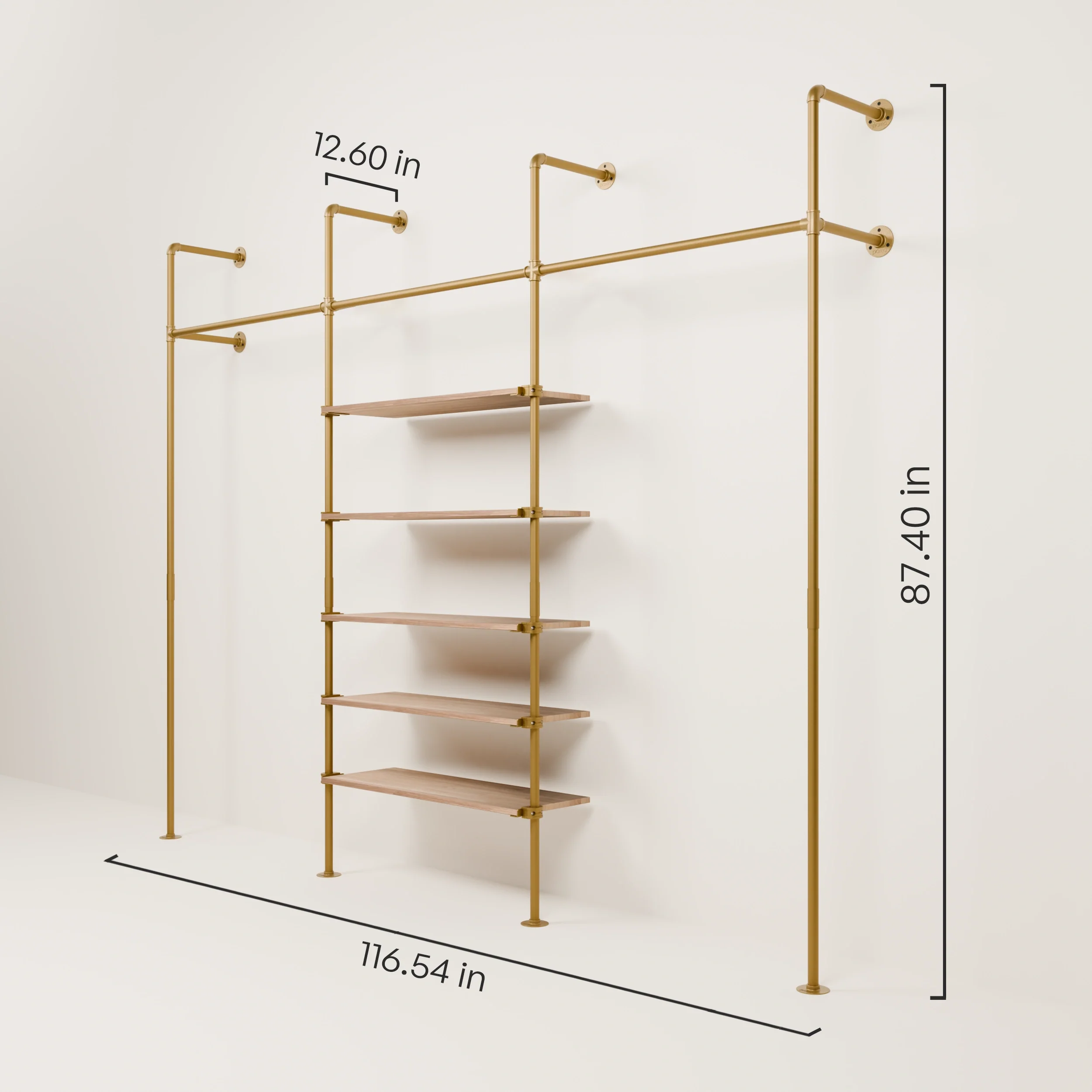 KIM 3 OAK – 5 shelves | Gold - Image 3