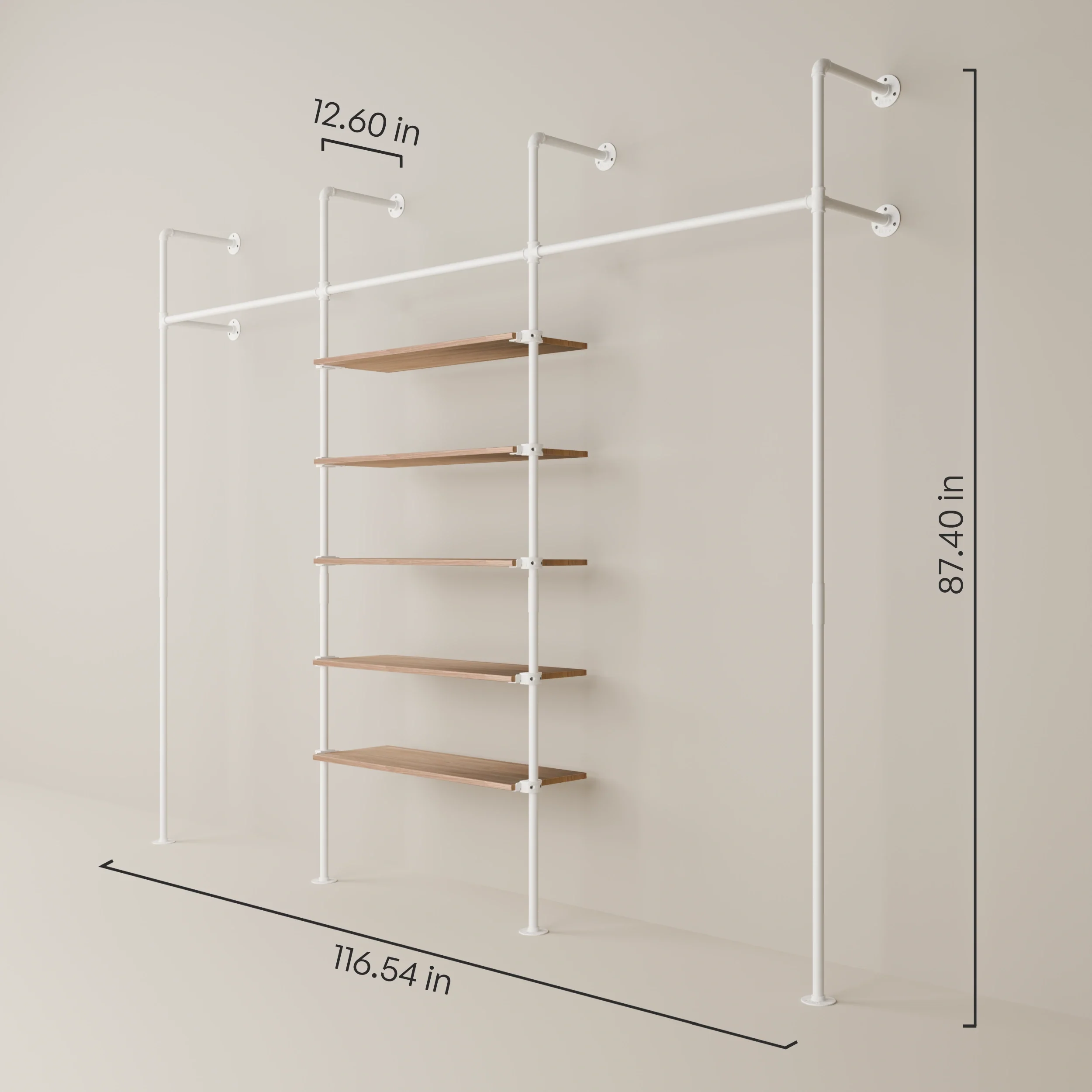 KIM 3 OAK – 5 shelves | White - Image 3