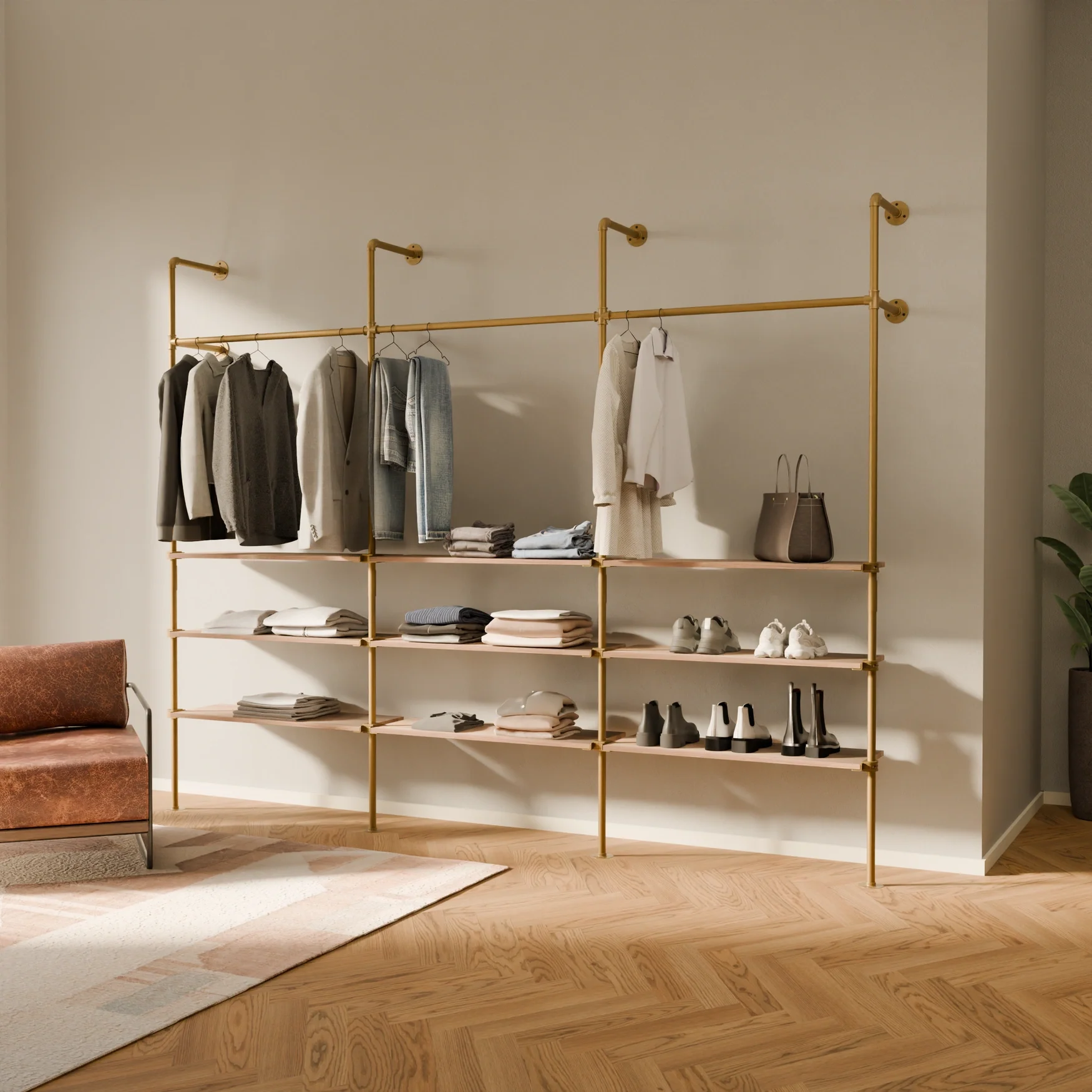 KIM 3 OAK – 9 shelves | Gold - Image 2