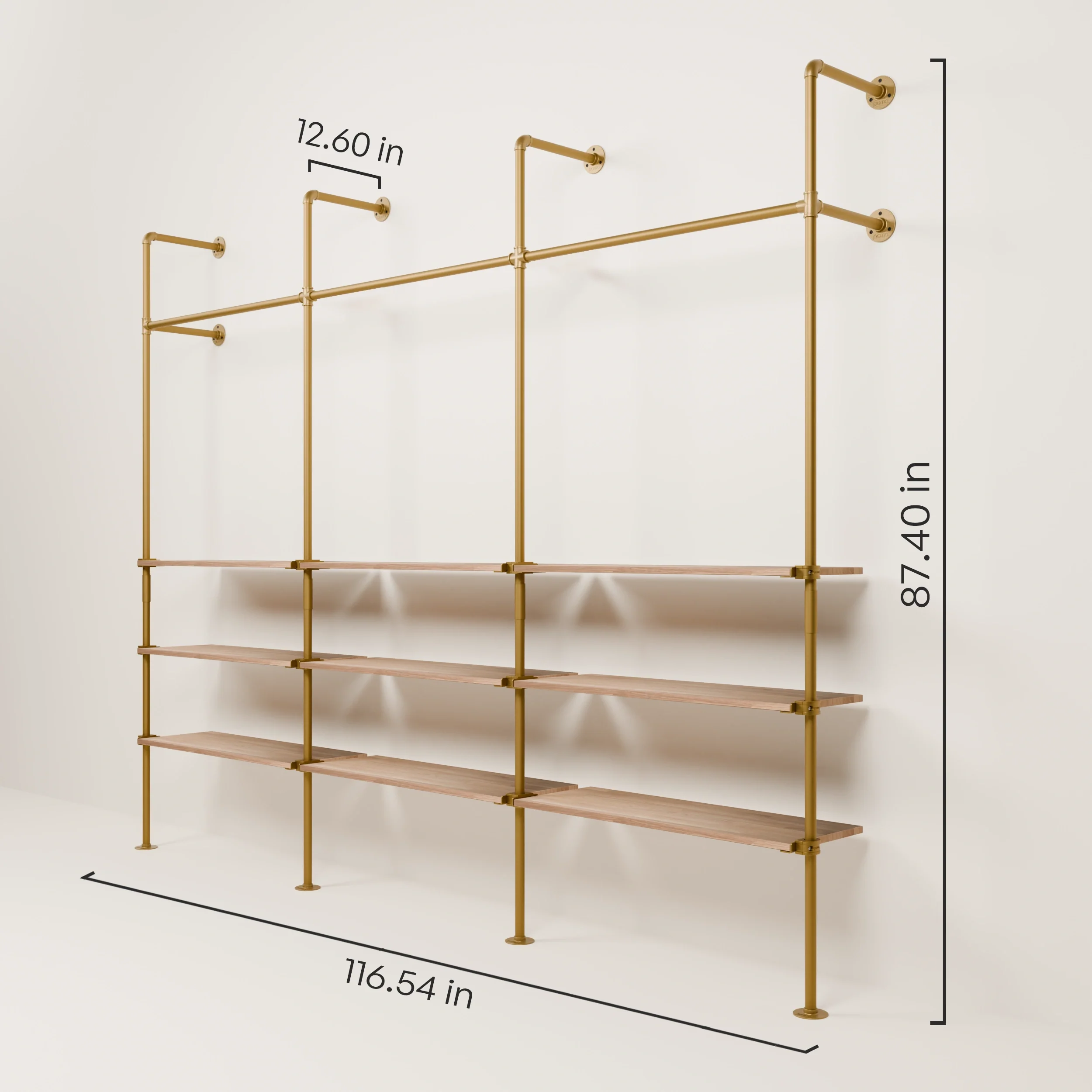 KIM 3 OAK – 9 shelves | Gold - Image 3
