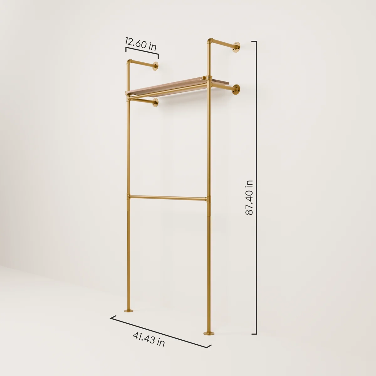KIM DOUBLE 1 OAK – 1 shelf | Gold - Image 3