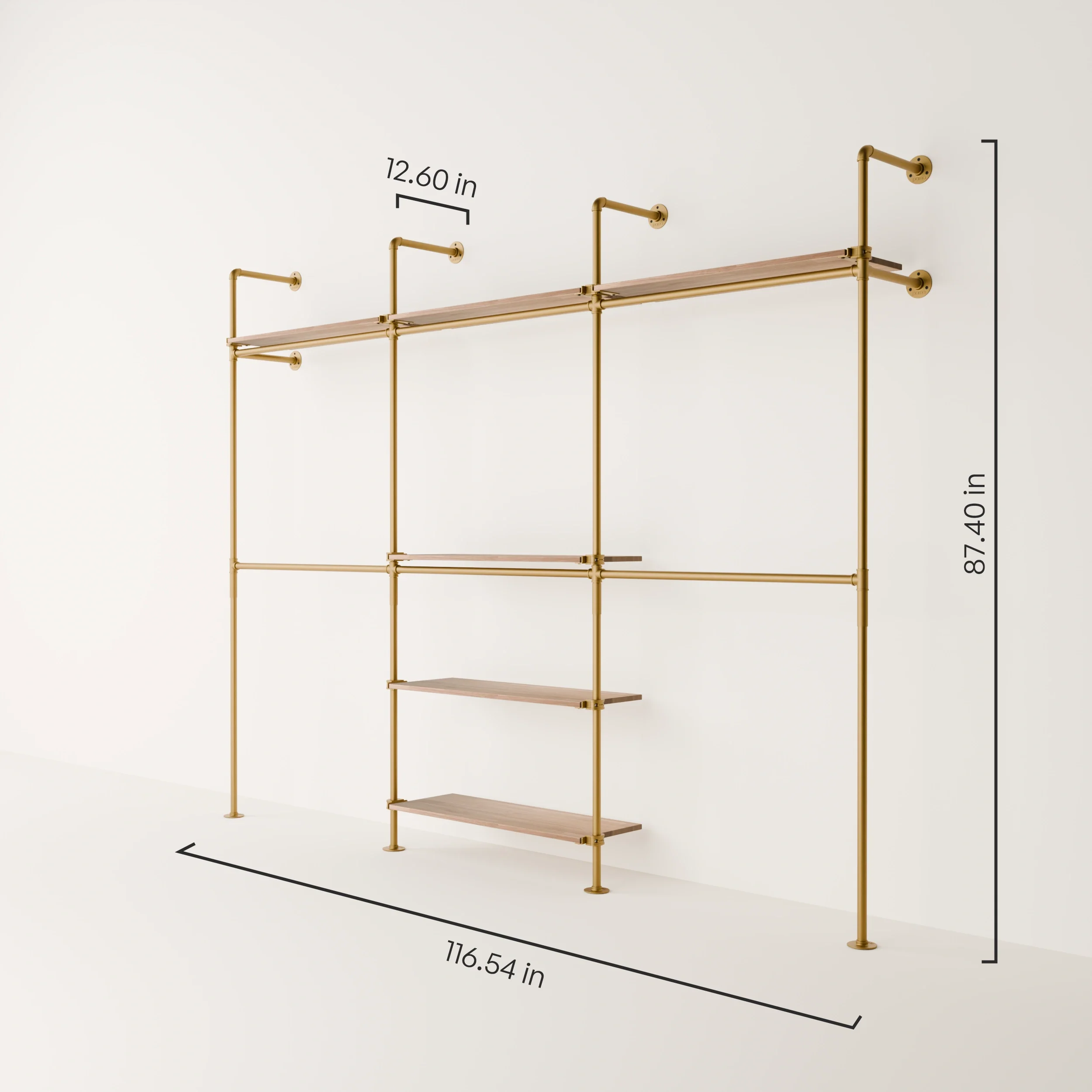 KIM DOUBLE 3 OAK – 6 top shelves | Gold - Image 3