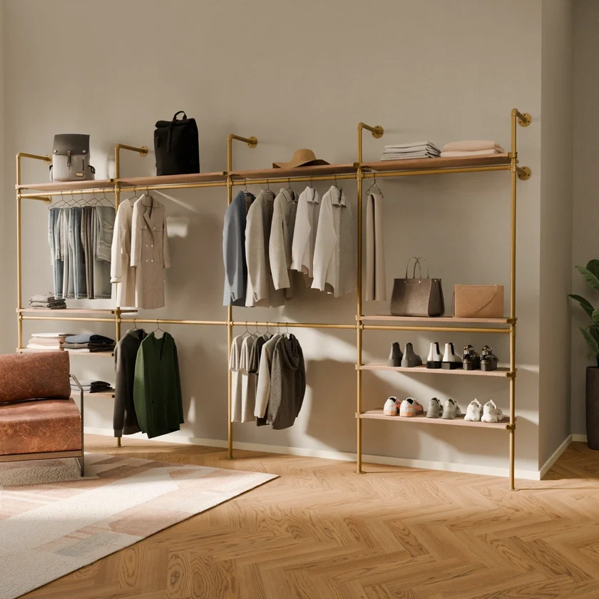 KIM DOUBLE 4 OAK – 10 top shelves | Gold - Image 2