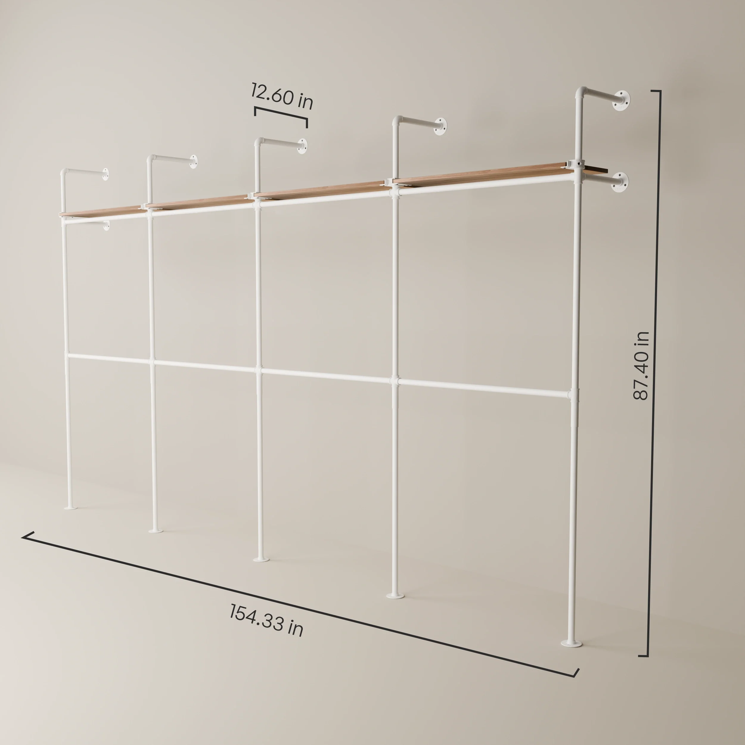KIM DOUBLE 4 OAK – 4 shelves | White - Image 3
