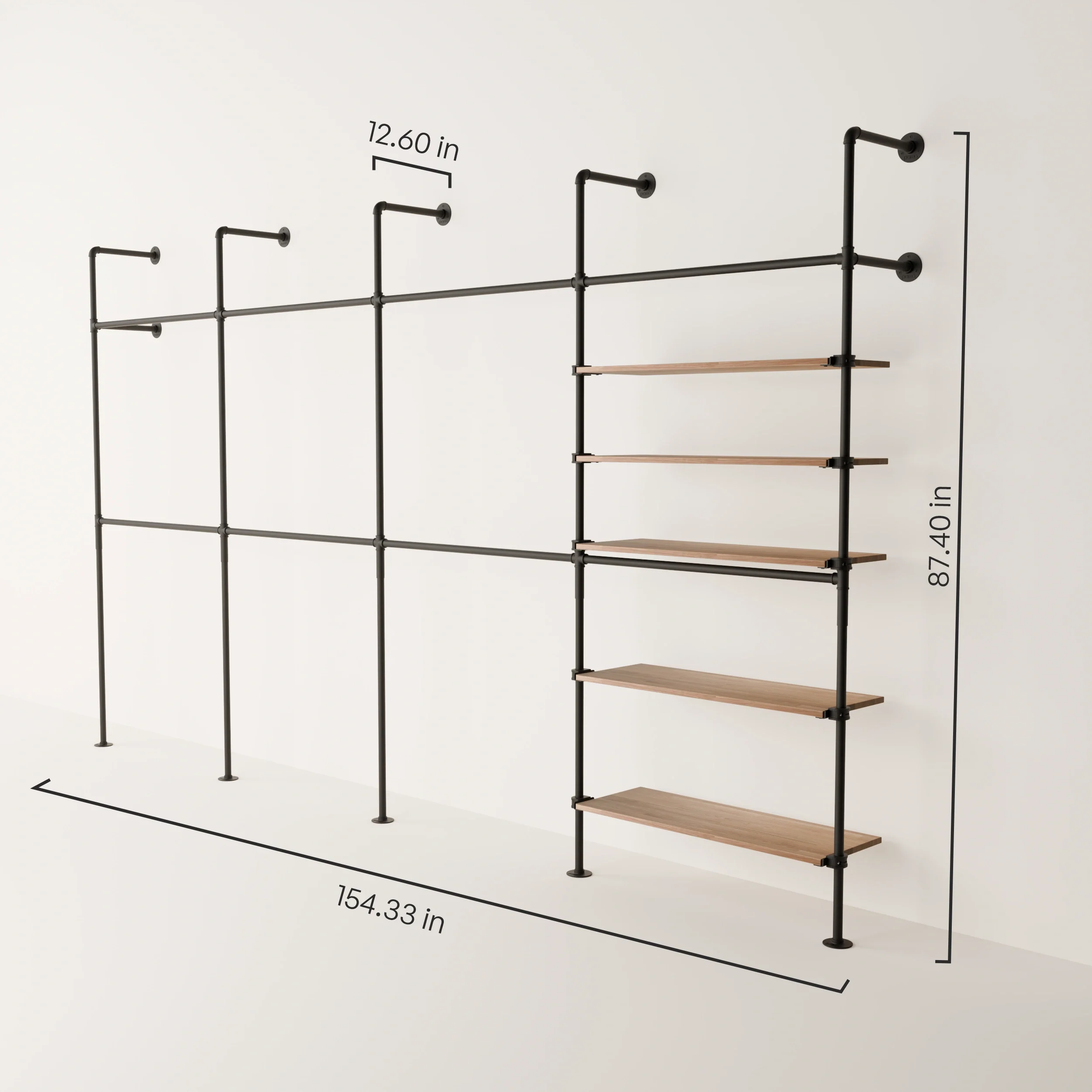 KIM DOUBLE 4 OAK – 5 shelves - Image 3