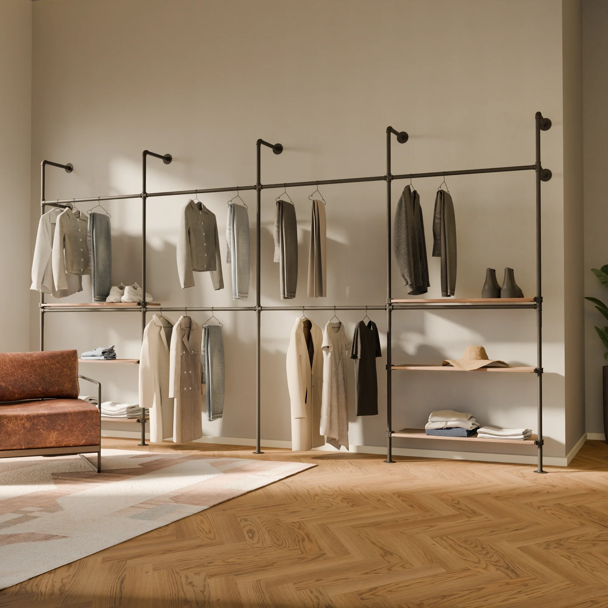 KIM DOUBLE 4 OAK – 6 shelves - Image 2