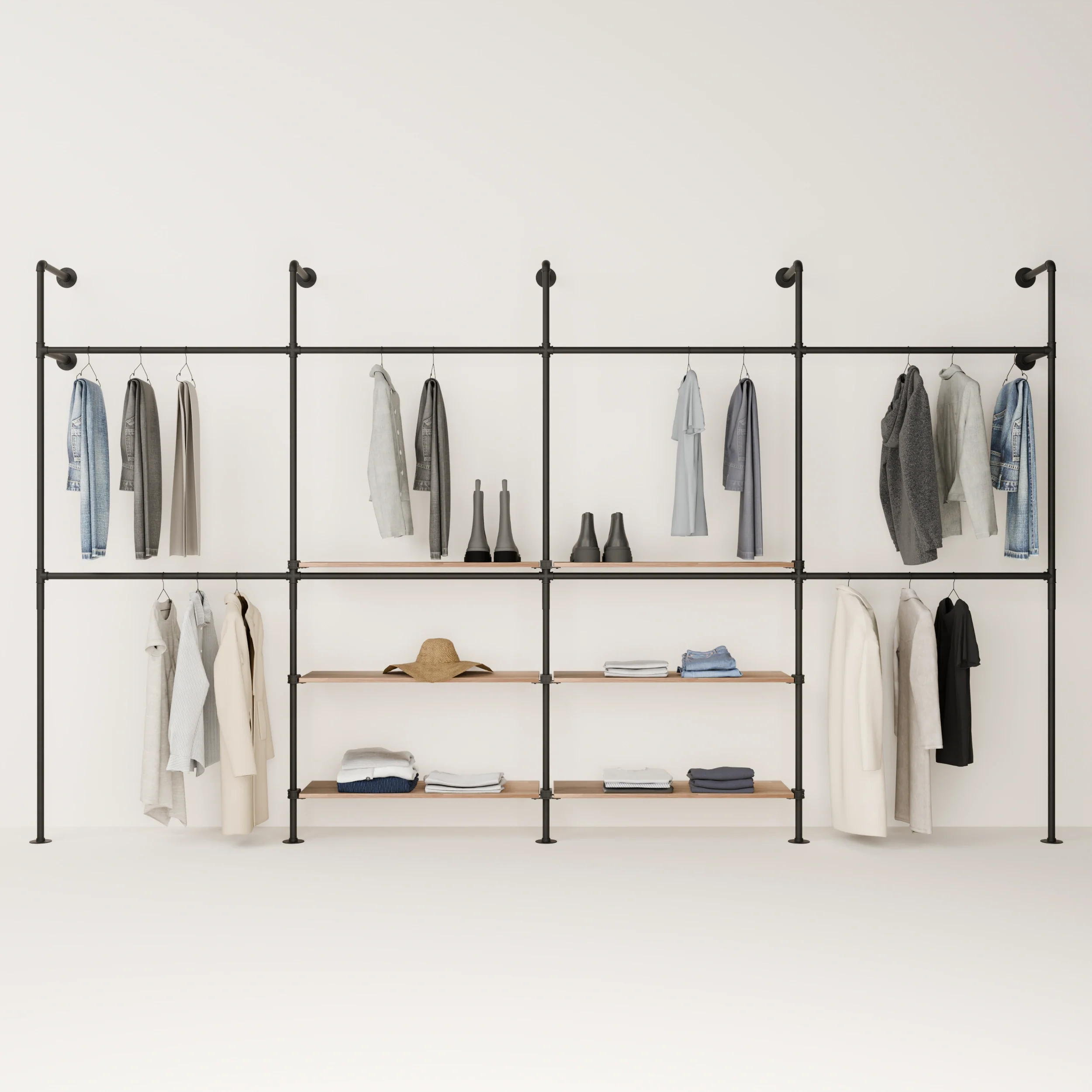 KIM DOUBLE 4 OAK – 6 shelves in the middle